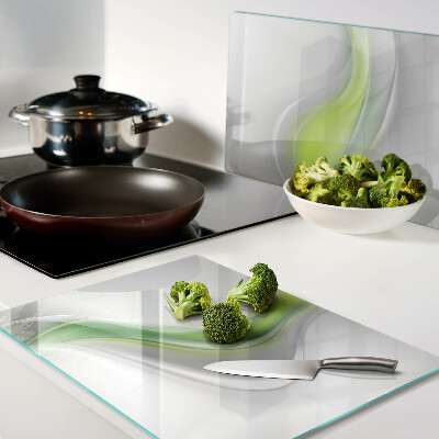 Snijplanken glas Golven in verschillende tinten groen