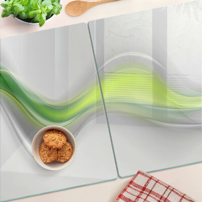 Snijplanken glas Golven in verschillende tinten groen