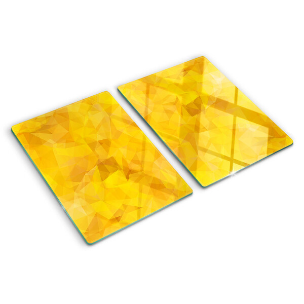 Glazen snijplanken Geel geometrisch mozaïek