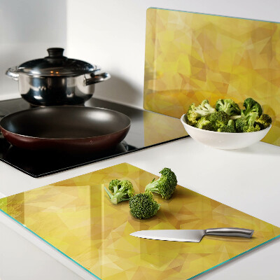 Glazen snijplanken Geel geometrisch mozaïek