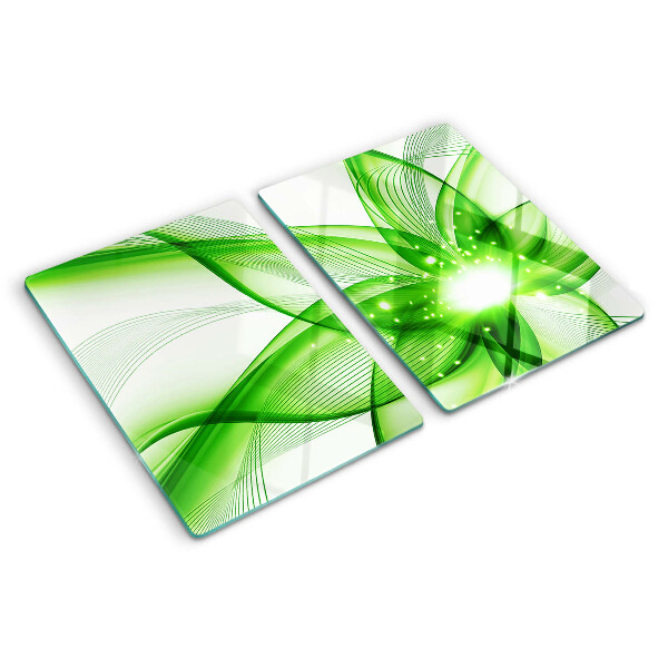 Snijplanken van glas Groene abstracte golven