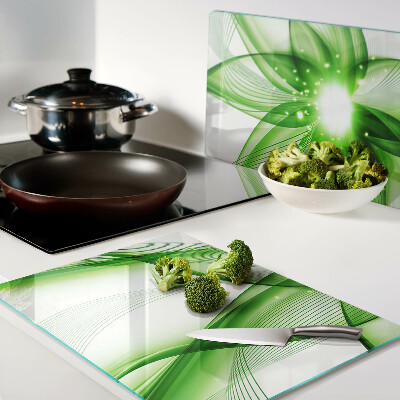 Snijplanken van glas Groene abstracte golven