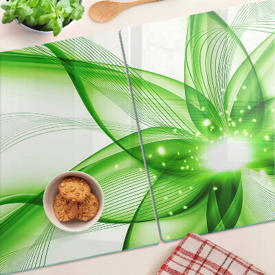 Snijplanken van glas Groene abstracte golven