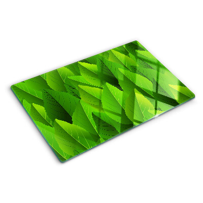 Glazen snijplanken Bladeren in verschillende tinten groen
