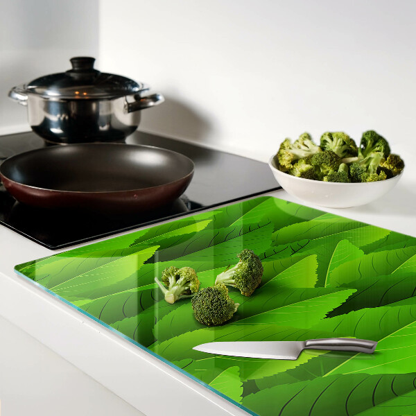 Glazen snijplanken Bladeren in verschillende tinten groen