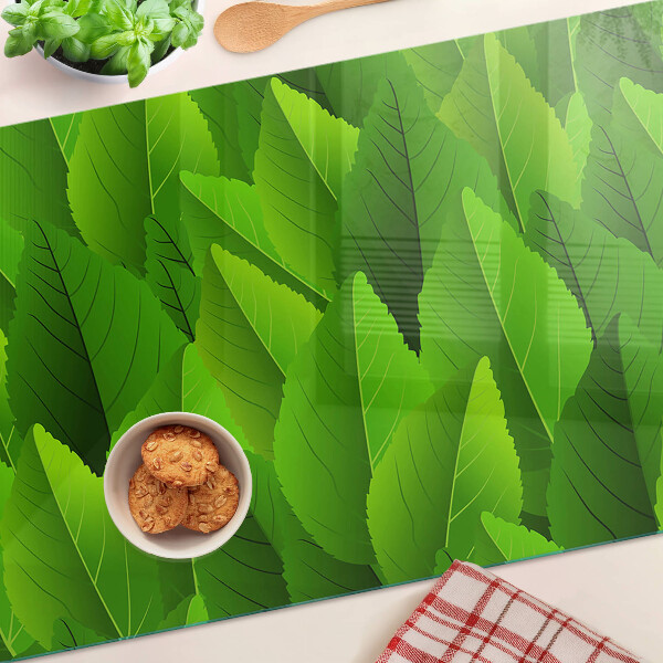 Glazen snijplanken Bladeren in verschillende tinten groen