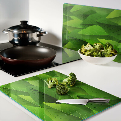 Glazen snijplanken Bladeren in verschillende tinten groen