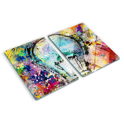 Snijplanken glas Gloeilamp op een gekleurde achtergrond