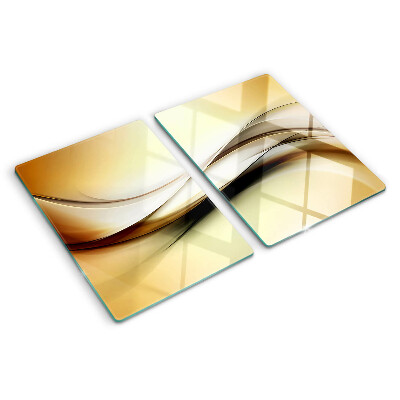 Glazen snijplanken Abstracte golven in beigetinten