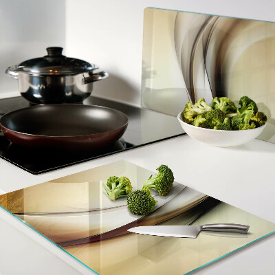 Glazen snijplanken Abstracte golven in beigetinten