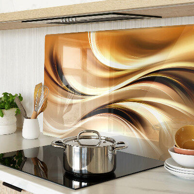Snijplanken van glas Abstracte golven in goudtinten