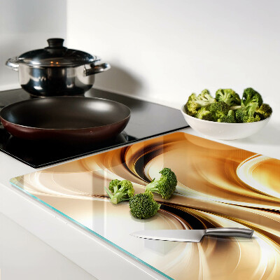 Snijplanken van glas Abstracte golven in goudtinten