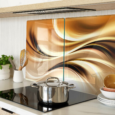 Snijplanken van glas Abstracte golven in goudtinten