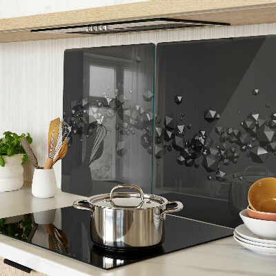 Glazen snijplanken Zwarte kristallen op de achtergrond