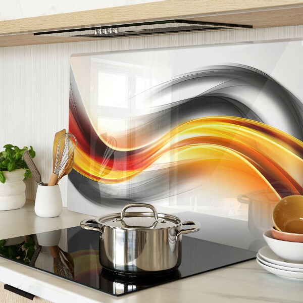 Snijplanken van glas Golven in oranje en zwart