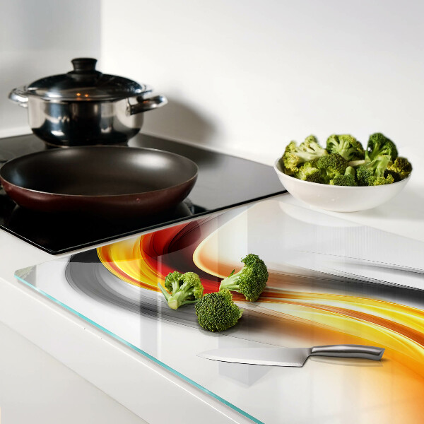 Snijplanken van glas Golven in oranje en zwart