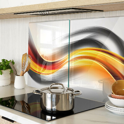 Snijplanken van glas Golven in oranje en zwart