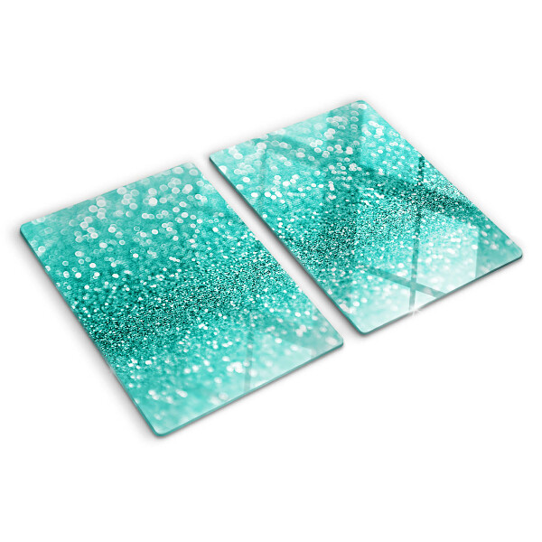 Snijplanken glas Sprankelende turquoise glitter