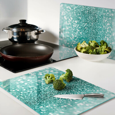 Snijplanken glas Sprankelende turquoise glitter