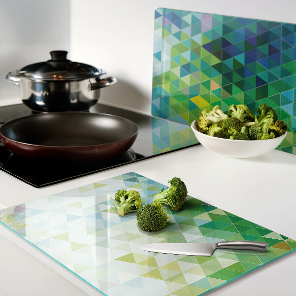 Snijplanken glas De geometrie van gekleurde driehoeken