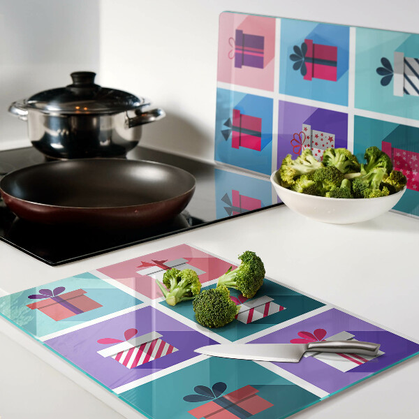 Glazen snijplanken Cadeaumotieven in diverse kleuren