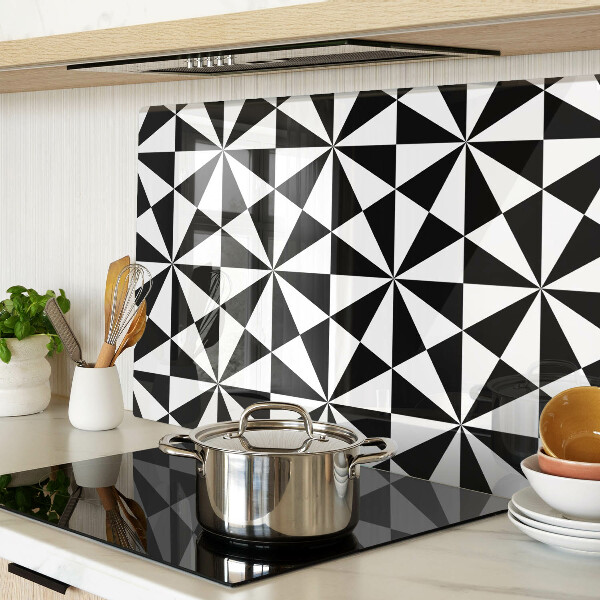 Snijplanken glas Geometrische driehoeken in zwart-wit