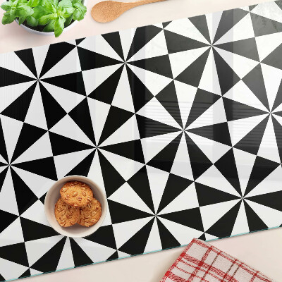 Snijplanken glas Geometrische driehoeken in zwart-wit