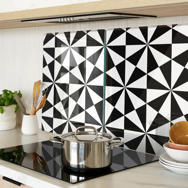 Snijplanken glas Geometrische driehoeken in zwart-wit