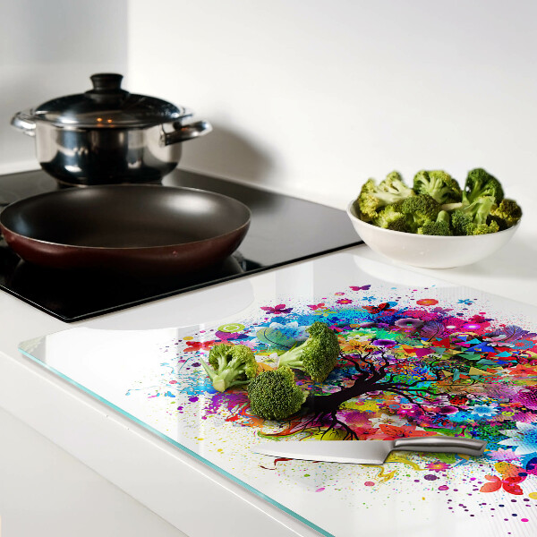 Glazen snijplanken Kleurrijke Levensboom