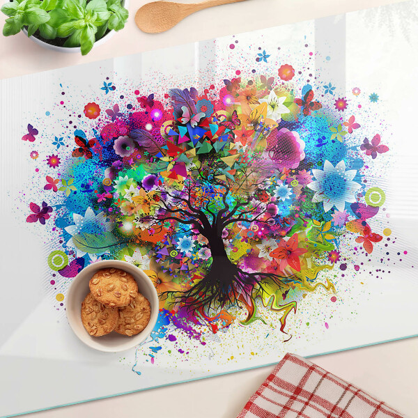 Glazen snijplanken Kleurrijke Levensboom