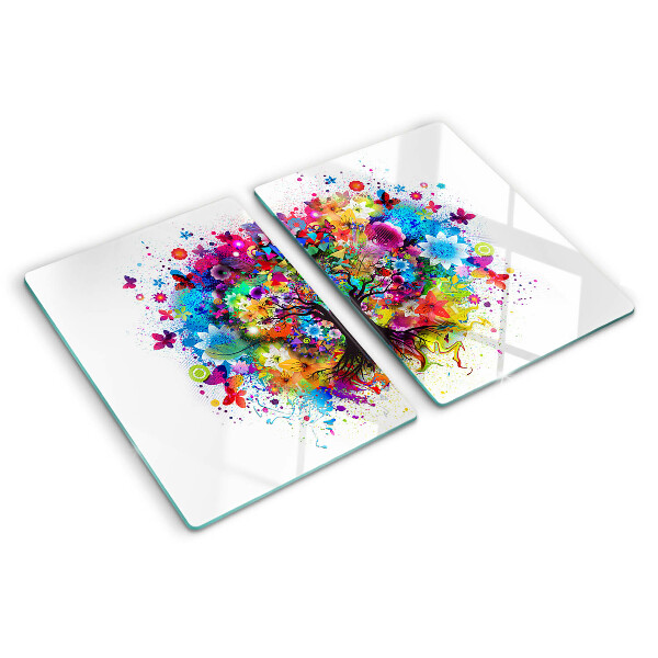 Glazen snijplanken Kleurrijke Levensboom