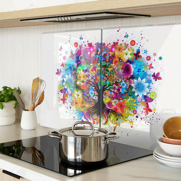 Glazen snijplanken Kleurrijke Levensboom