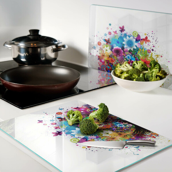 Glazen snijplanken Kleurrijke Levensboom