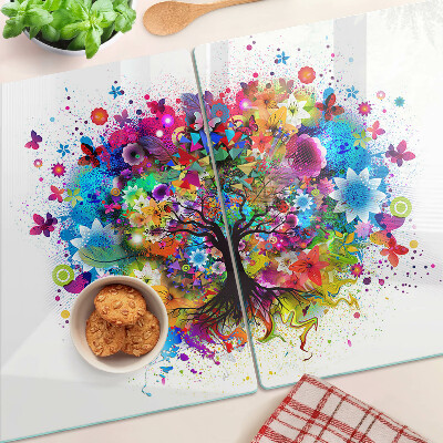 Glazen snijplanken Kleurrijke Levensboom