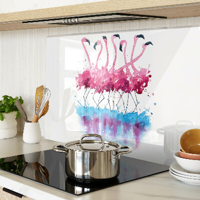 Glazen snijplanken Flamingo's in aquarelstijl