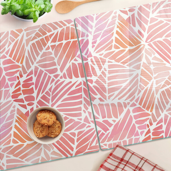 Snijplanken van glas Bladeren in pasteltinten