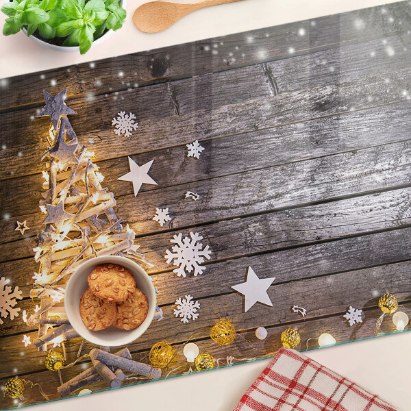 Snijplanken van glas Kerstboom met versieringen