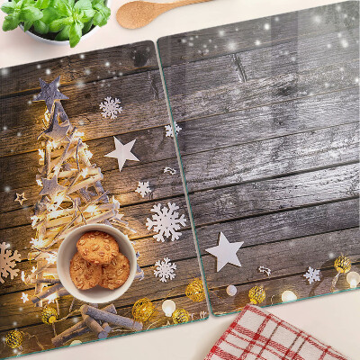 Snijplanken van glas Kerstboom met versieringen