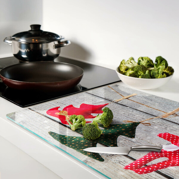 Snijplanken glas Kerstversiering op een houten achtergrond