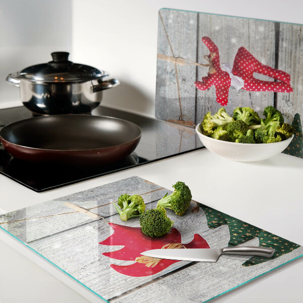 Snijplanken glas Kerstversiering op een houten achtergrond