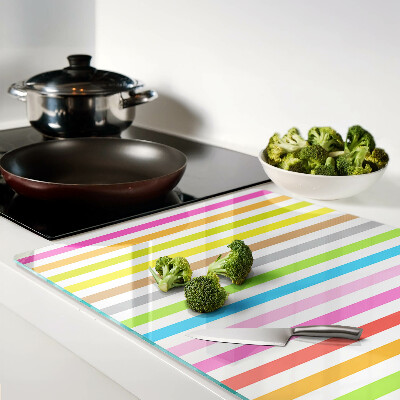 Snijplanken glas Regenboogkleurige strepen