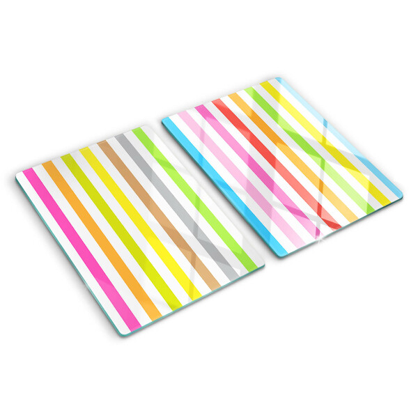 Snijplanken glas Regenboogkleurige strepen
