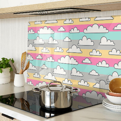 Glazen snijplanken Wolken op een pastelkleurige achtergrond