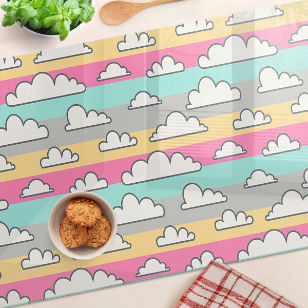 Glazen snijplanken Wolken op een pastelkleurige achtergrond