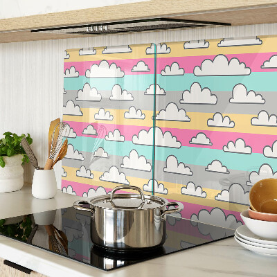 Glazen snijplanken Wolken op een pastelkleurige achtergrond