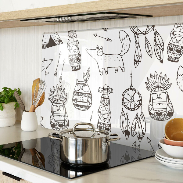 Snijplanken glas Etnisch motief met dieren