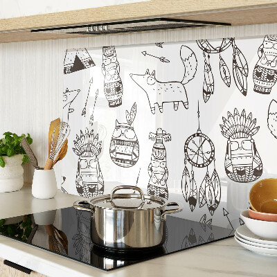 Snijplanken glas Etnisch motief met dieren