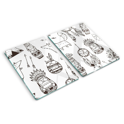 Snijplanken glas Etnisch motief met dieren