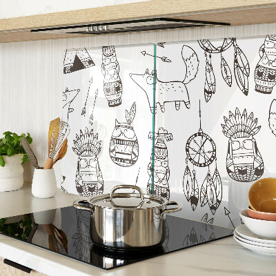 Snijplanken glas Etnisch motief met dieren