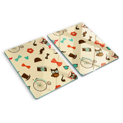 Snijplanken van glas Kittens en retro accessoires